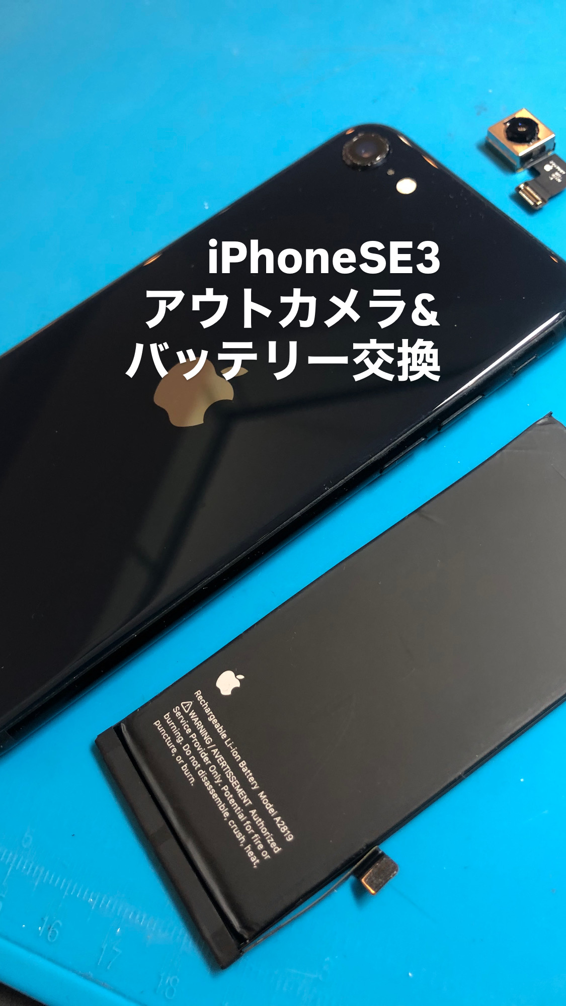 【本日の修理】iPhone SE3カメラ＆バッテリー交換