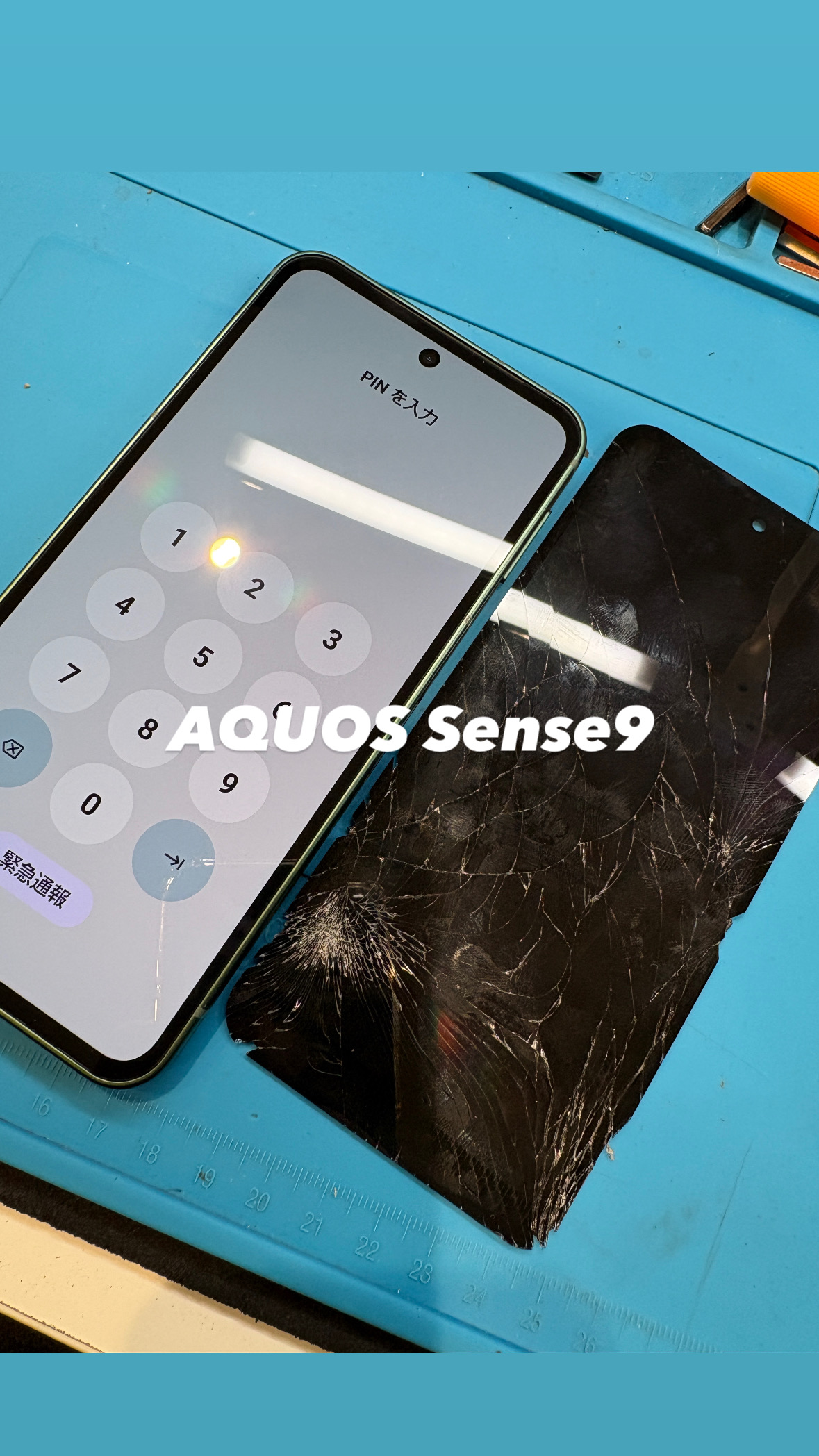 【本日の修理】AQUOS Sense9 画面が割れちゃった！