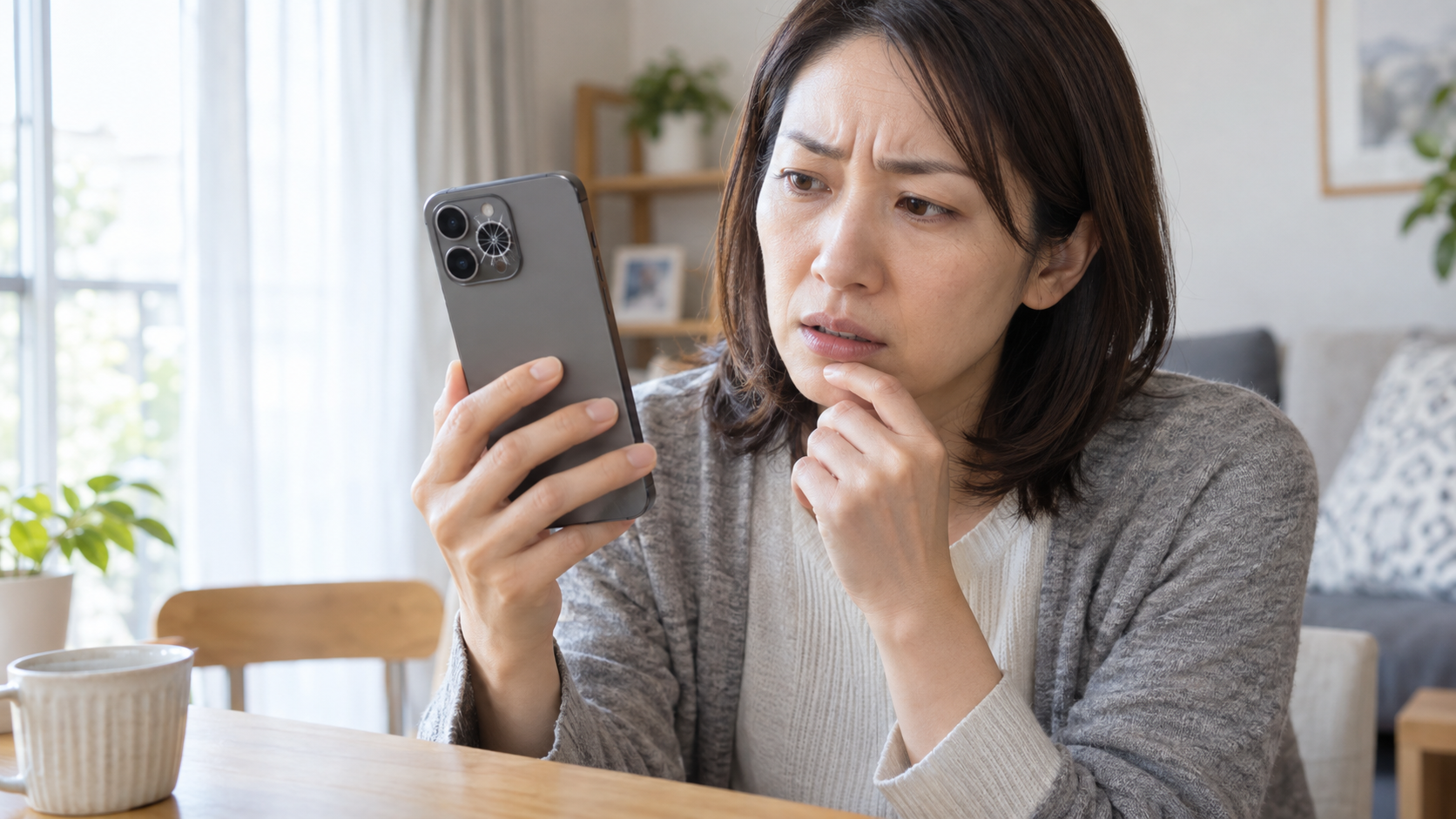 カメラのレンズガラスが割れたiPhone｜放置のリスクと修理費用の目安